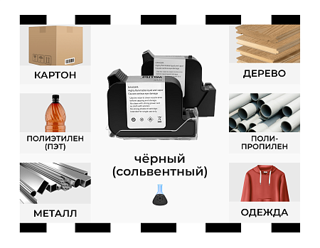 Картридж термоструйный черный, сольвентный